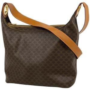 Celine Macadam Pattern Shoulder Bag, One-Shoulder Bag with Circle Logo, Coate...